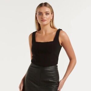 Ever New Black Sydnie Strap Corset Tank - Small